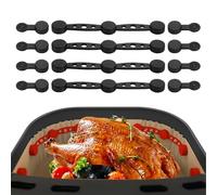 Friggitrice Ad Aria Magnetica in Silicone Fibbia,Clip Magnetiche in Silicone per Carta da Forno, Resistente al Calore Previene le Bruciature della Carta (4Pcs-Black)