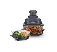 Ninja CRISPi Friggitrice ad Aria Portatile, 3.8L, 4 in 1: Frittura, Cottura Arrosto, Mantiene Cibo Caldo e Croccante, Compatta, 2 Contenitori Vetro Rimovibili, 1700W, Grigio FN101EUGY