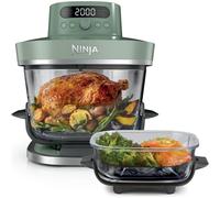 Ninja CRISPi PRO XL Friggitrice ad aria in vetro, 5 programmi di cottura preimpostati, include contenitori in vetro CleanCrisp da 5,7 L e 2,3 L e coperchi, verde muschio AS090EUGN