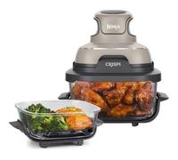 Ninja CRISPi Friggitrice ad Aria Portatile, 3.8L, 4 in 1: Frittura, Cottura Arrosto, Mantiene Cibo Caldo e Croccante, Compatta, 2 Contenitori Vetro Rimovibili, 1700W, Pietra FN101EUST