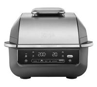 Ninja Griglia e Friggitrice ad Aria 5 in 1, 5 Funzioni di Cottura, Prepara fino a 4 Hamburger, capacità 5,7 L, Poco Fumo, Include Termometro Digitale per Carne, Nero/Argento, EG351EU