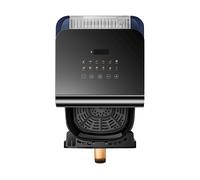 Panasonic NF-CC600AXE Friggitrice ad Aria con Finestra trasparente resistente, 6L, 80-200°C, Timer Digitale e LCD, Vapore Delicato, 11 Programmi, Facile Pulizia, Maniglia Nero/Blu Scuro e Oro Rosa