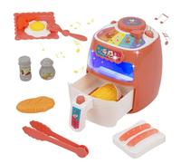 Friggitrice ad Aria per Bambini, Set di Giocattoli da Cucina per Bambini e Bambine, Kit di Gioco di Cucina con Accessori Alimentari Sonori, Luminosi e Che Cambiano Colore