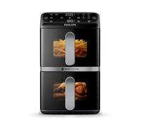 PHILIPS Airfryer Verticale Serie 4000 da 10L NA461/00 FRIGGITRICE AD ARIA, capacità 10 l, Max potenza 2750 W, 6 programmi, 40 °C a 200 °C, Nero