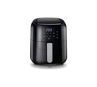 Friggitrice ad aria, piccola friggitrice ad aria, friggitrice ad aria con meno olio, forno per pizza con friggitrice ad aria da 1400 W, cestello antiaderente, protezione dal surriscaldamento, timer +