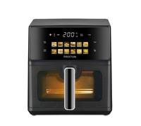 PRIXTON Friggitrice ad Aria Cook Organics 6 L, Air Fryer 1700 W con Doppia Resistenza, Display LED Touch, 12 Programmi, Finestra Trasparente, Cestello Antiaderente