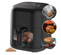 Cecotec Friggitrice ad Aria 4L- Air Fryer Cecofry&Grill Smokin'Prime 4000. 1900W, 3in1: Friggitrice, Grill, Piastra. Parete divisoria, Affumicatore integrato, Temp 40-200°C Cottura uniforme e veloce