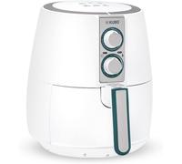 Kubo Friggitrice senza olio da 2,5 litri, friggitrice ad aria, 1500 W, temperatura regolabile, timer, bianca, 17,8 x 23,4 x 24,8 cm