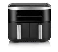 SEVERIN FR 2453 Friggitrice ad aria calda con 2 cestelli, temperature regolabili separatamente da 80° a 200° C, capacità totale 7,6 L, 8 programmi automatici, display touch