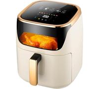 Friggitrice Ad Aria Visiva da 6 Litri, Friggitrice Elettrica per Friggitrice Intelligente Multifunzionale Completamente Automatica per Uso Domestico, 1500 W, Ca Friggere, Cuoce, Blanc, LCD Model