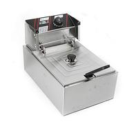 Friggitrice ad olio, friggitrice in acciaio inox, 5,5 litri, 2500 W, riscaldamento rapido, con coperchio, termostato di sicurezza, zona fredda, piedini antiscivolo, cucina professionale con zone
