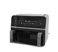 Friggitrice Aria Calda Doppio Scomparto Removibile 2 Cestelli Estraibili Antiaderenti da 5/10 litri 80-200° Display Touch Colorato 2 Programmi Cottura Funzioni Timer e Sync Finish ABS e Acciaio 1700W