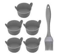 Friggitrice Aria Calda Grigia con Spazzola per Olio Grigio, Pirottini in Silicone, Stampi per Budini e Torte