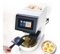 Friggitrice Automatica Intelligente Per Uova Con Alimentazione E Scarico Automatici - Controllo Tramite Touch Screen, Doppia Modalità Per Uova Alla Coque E Sode, Vassoio Rimovibile, Acciaio Inox White