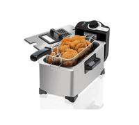 Friggitrice in acciaio inox, con filtro OilCleaner che mantiene l'olio pulito, adatta per pulizia in lavastoviglie, capacit di 3 l, 2000 W di potenza, filtro anti-odore, Cleanfry 3L Full Inox