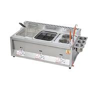 Friggitrice commerciale 18L / 26L Desktop Grande Gas Propano, Acciaio Inox Leggero GPL Grande Capacità Pollo E Patatine Fritte All'aperto Gas, Doppio Con Cestello E Coperchio (B8L +