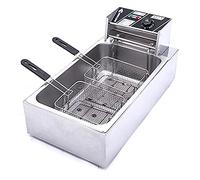 Friggitrice commerciale 2500W Elettrico 12L Serbatoio Grasso Temperatura Contro Chip In acciaio inossidabile Cestello dell'olio rimovibile per ristorante, ristorante fast food