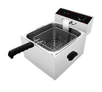 Friggitrice commerciale 3000W Elettrico 19L Serbatoio Controllo della temperatura del grasso Chip in acciaio inossidabile Cestello dell'olio rimovibile per ristorante, ristorante fast food