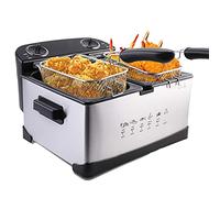 Friggitrice commerciale 6L Serbatoio Grasso In Acciaio Inox Chip Controsoffitto Controllo Regolabile Della Temperatura Con Coperchio Rimovibile Cestello Per La Casa, Ristorante 1400W