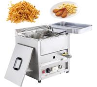Friggitrice commerciale a propano con grande serbatoio in acciaio inossidabile, design indipendente del piano di lavoro e controllo preciso della temperatura per friggere efficienti ad alto volume