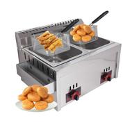Friggitrice commerciale con 2 cestelli per friggere, chip professionale per fast food, include due cestelli filtranti
