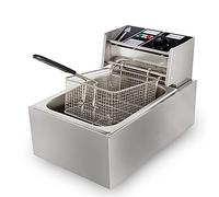 Friggitrice commerciale elettrico 6L grasso regolabile controllo della temperatura, piano di lavoro del chip dell'acciaio inossidabile per il ristorante, ristorante di fast food 2500W