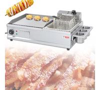 Friggitrice commerciale Fry Elettrico Grill Grande, Piastra Flat Top Grill con, Piastra Da Appoggio Griglia In Acciaio Inox, Piastra Elettrica, Piccola