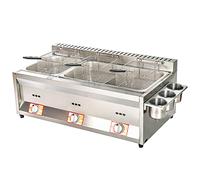 Friggitrice commerciale in acciaio inox con potenza di fuoco regolabile, cestino e coperchio per ristorante o cucina domestica