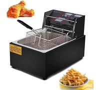 Friggitrice commerciale, padella elettrica con chip, grasso con cestello rimovibile e elemento riscaldante professionale, padella antiaderente e controlli della temperatura regolabili facili