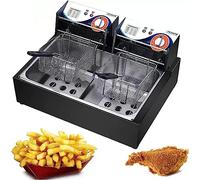 Friggitrice con cestello, controllo della temperatura regolabile 50~200°C, maniglia di sicurezza e padella antiaderente, friggitrice per uso domestico e commerciale, facile da pulire (stile 1) (s