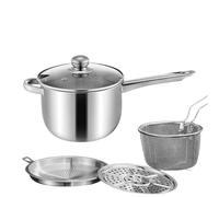 Friggitrice con cestello, pentole in acciaio con manico lungo, friggitrice con inserto, per piano cottura elettrico in ceramica, patatine, frutti di mare, pollo, zuppa, pasti, casa, ristorante, 8