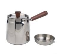 Friggitrice con corpo in acciaio inossidabile 304, manico in noce e cestello in rete, capacità 1 5L 2 0L base antiscivolo per un drenaggio efficiente dell'olio adatta a più tipi di stufe (A-1)