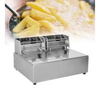 Friggitrice con filtro a cestello, temperatura regolabile, contenitore per olio rimovibile, ideale per pollo fritto, gamberetti, patatine fritte e altro ancora, per uso domestico o ristorante