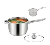 Friggitrice da Fornello,Pentolino in Acciaio da Piano - Mini Friggitrice con Cestello per Uso Domestico | per Cucina Casa Campeggio Festa Grigliare Pollo Pesce