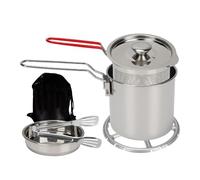 Friggitrice da piano cottura, 7 pezzi in acciaio , mini friggitrice da 1,2 l con cestello, per cucina, casa, campeggio, picnic, feste, cucinare pollo pesce