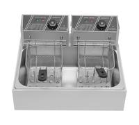 Friggitrice elettrica, 5000 W, con timer, temperatura 60-200 °C, per gastronomia, snack, mensa, 12 l