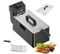 Friggitrice Elettrica A Cilindro Singolo Da 5l, Friggitrice Elettrica Con Cestello Olio Rimovibile, Frittura Rapida In 180 Secondi E Controllo Termostatico 60-200°c, Per Pollo, Gamberi