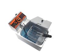 Friggitrice elettrica Cucina domestica commerciale Macchina for friggere Chip Fornello Cestino Patatine fritte Padella 6L 2.5KW Facile da pulire
