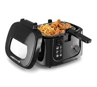 Friggitrice elettrica da 1500 W con controllo della temperatura regolabile, cestello antiaderente da 2,5 l e finestra di visualizzazione, manico pieghevole e coperchio di bloccaggio per una facile
