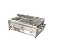 Friggitrice elettrica for tacchino professionale con friggitrice da banco in acciaio inossidabile addensato a cestello grande for ristoranti e snack bar Sicurezza Facile Da Pulire(D)