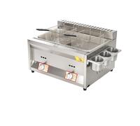 Friggitrice elettrica for tacchino professionale con friggitrice da banco in acciaio inossidabile addensato a cestello grande for ristoranti e snack bar Riscaldamento Rapido(M)