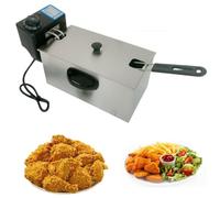 Friggitrice Elettrica In Acciaio Inossidabile da 4 Litri, Friggitrice Antiscivolo Facile da Pulire con Cestello e Coperchio, Controllo della Temperatura Regolabile - Friggitrice for Cucina Domestica