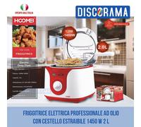 Friggitrice Elettrica ad Olio con Cestello ad Immersione 2Lt Fryer 1450W Hoomei [EEK: Conforme]