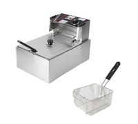 Friggitrice elettrica professionale in acciaio inox 2500 W 5,5 L commerciale termostato singolo serbatoio 60-200 °C friggitrice regolabile Fryer Deep Fry Friggitrice