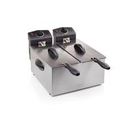 Tristar Friggitrice doppia in acciaio inossidabile - 6 litri, 2 x 1800 watt, con funzione zona fredda e livello di riscaldamento regolabile, FR-6937