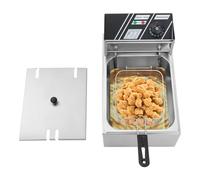 Friggitrice in acciaio inox, capacità 6 l, filtro antiodore, dispositivo di cottura per patatine fritte, verdure, carne, pesce o ciambelle, termostato regolabile