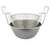 Friggitrice in Ferro Spazzolato con cestello in rete 42 cm