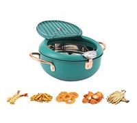 Friggitrice, Mini Padella in Acciaio Inossidabile Con Termometro Design Della Maniglia a Tocco Freddo, Scolapiatti E Coperchio Per Pollo Fritto Pesce E Gamberetti