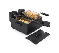 FRIGGITRICE NERA DOPPIA 2x3 Litri INOX NEW