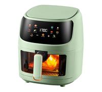 Friggitrice per aria in vetro da 8 in 1, friggitrice ad aria grande 5 QT con cesto di vetro a vista facile, aria calda a 360 ° e temperatura regolabile a chiusura automatica,Verde
